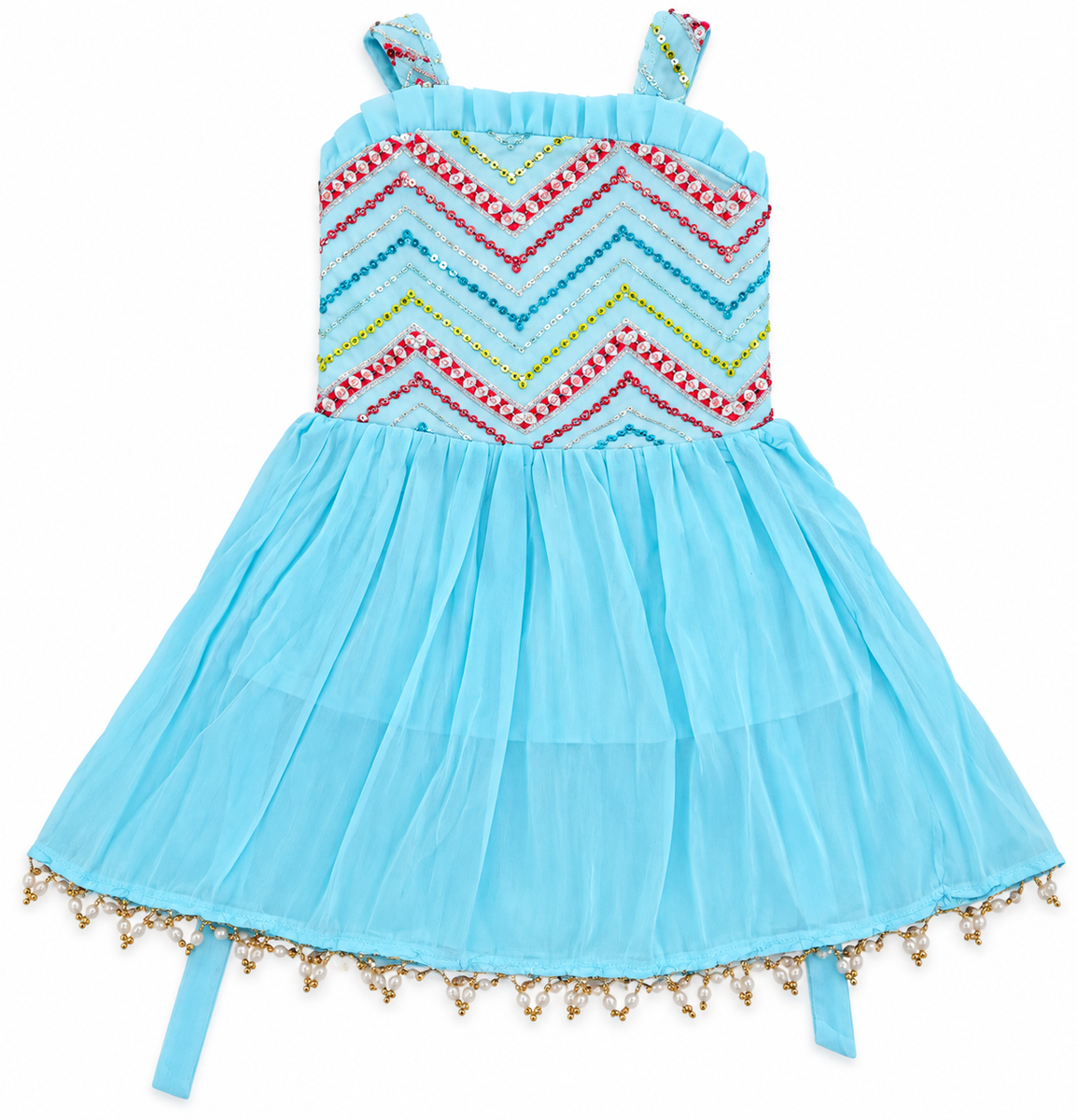 Sky Blue Embellished Sharara Set for Girls — lifestyle