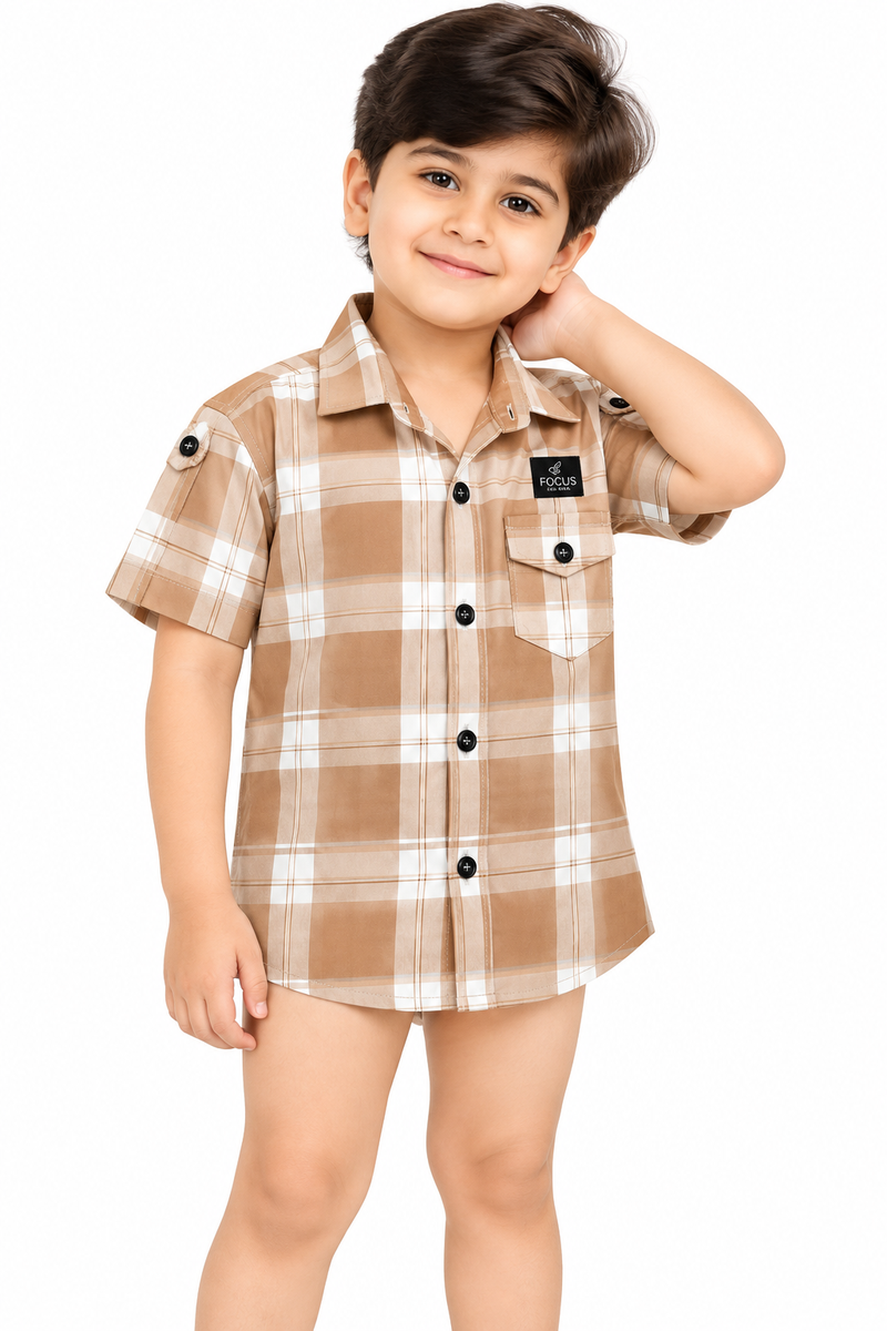 Boys Blue Checked Casual Shirt