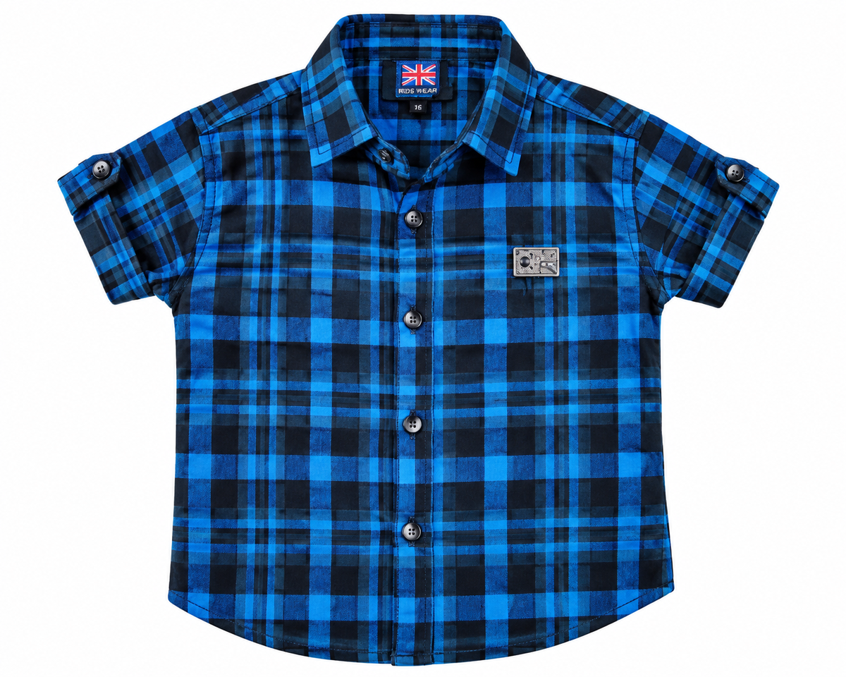 Blue and Black Checkered Casual Shirt for Boys — lifestyle