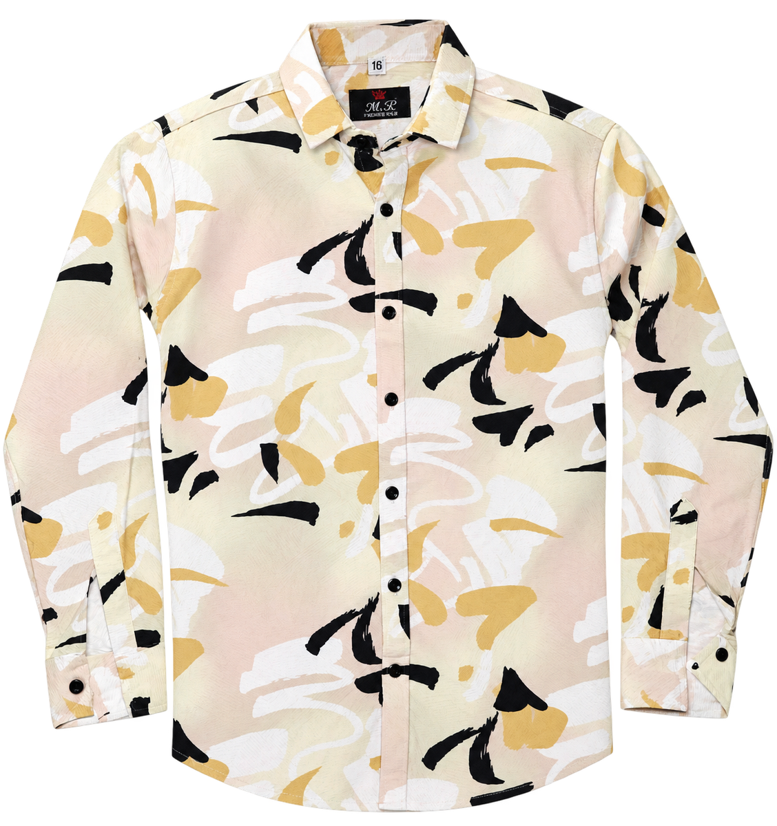 Boys Abstract Print Casual Shirt in Multicolor