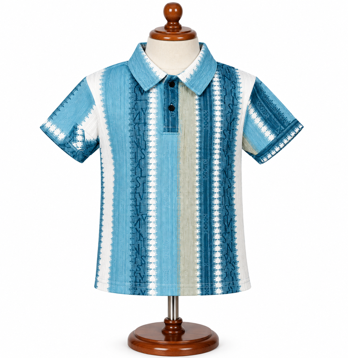 Boys Blue Printed Polo T-Shirt — lifestyle
