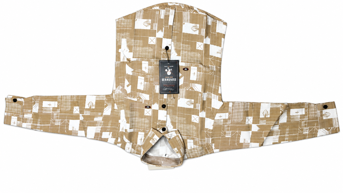 Boys Beige Printed Casual Shirt — lifestyle
