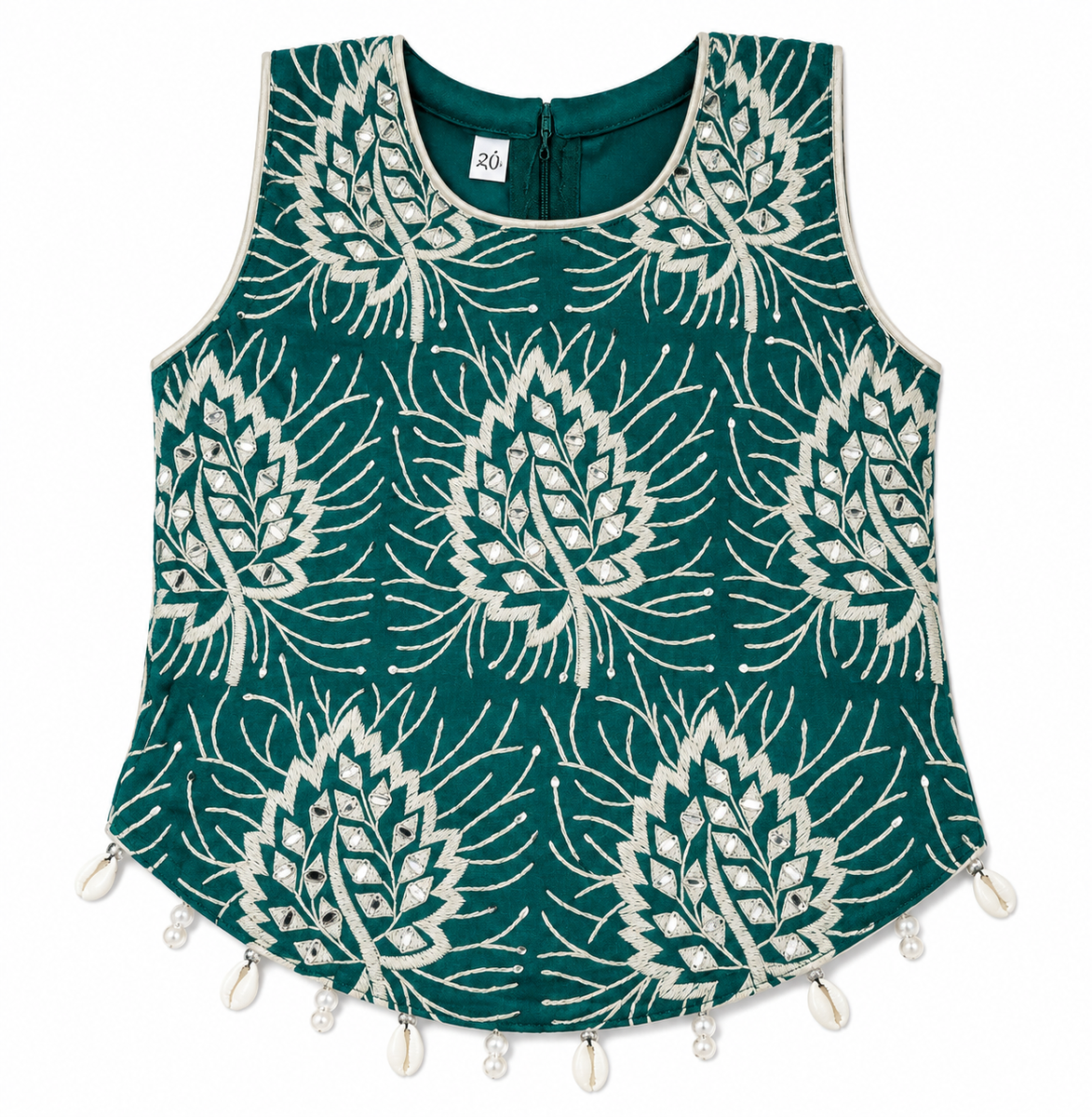 Teal Green Foil Printed Peplum Kurti with Sharara and Dupatta — lifestyle
