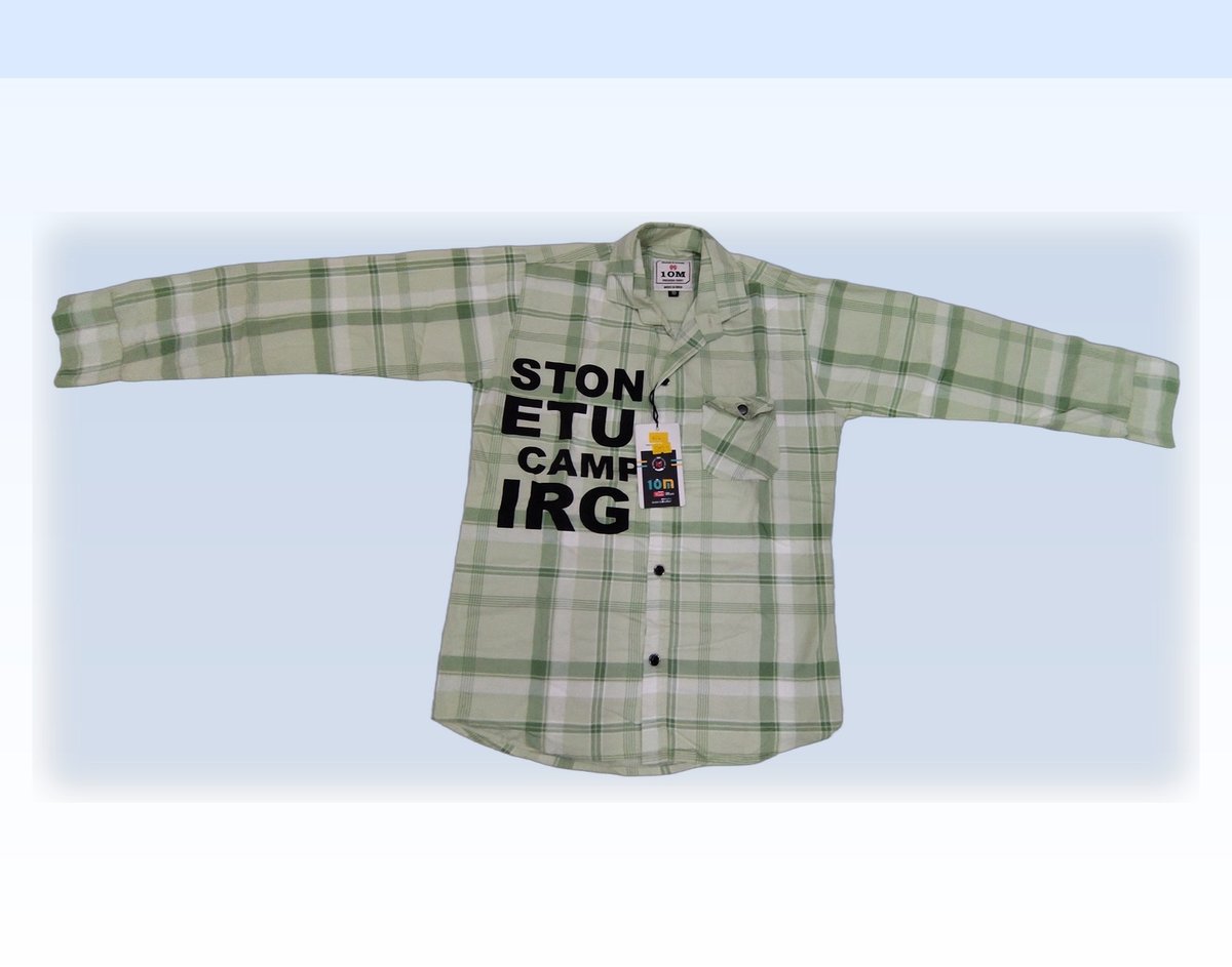 Boys Sage Green Checked Full-Sleeve Casual Shirt